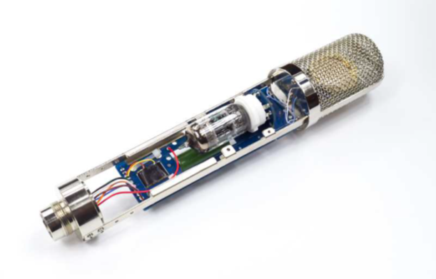 12AY7 / GE 6072A tube being inserted into the 9-pin noval socket on the D-12 PCB.